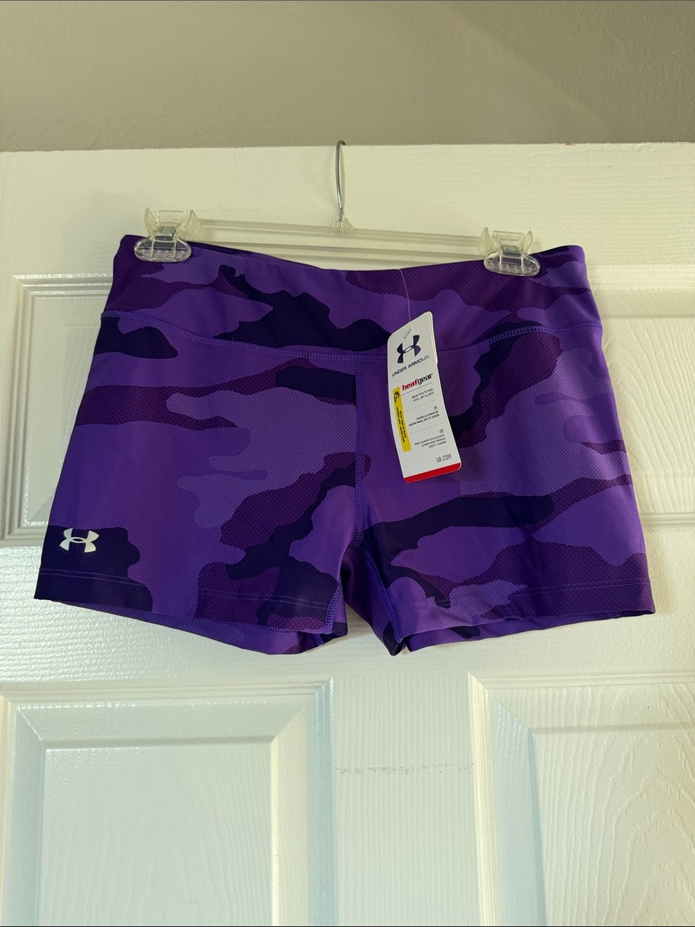 Under Armour Kids' Purple Camo Swim Trunks